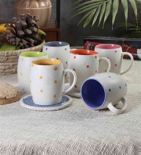 Buy 250 ML White Ceramic (Set of 6) Mugs at 63% OFF by Cdi | Pepperfry