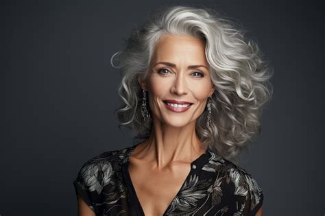 Premium AI Image Elegant Mature Businesswoman Pose Generative AI Generative AI