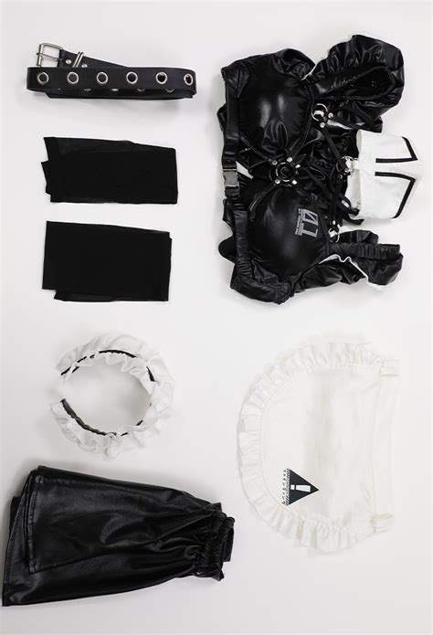 Fierce Fantasy Gothic Dark Maid Lingerie Set Gothic Lingerie Outfit Black Sexy Bodysuit With