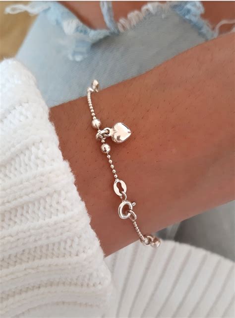 Pulsera con dijes corazón Merceditas Plata 925