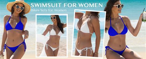 Amazon Buauty Bikini Sets For Womens Two Piece Swimsuits Halter String Triangle Bathing