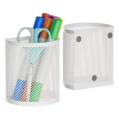 LUCYCAZ Magnetic Pencil Holder - Locker Accessories, 2 Pack Magnetic