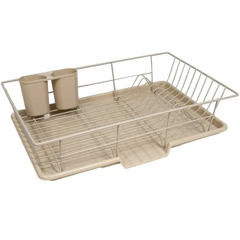 Sweet Home Collection 3 Piece Kitchen Sink Dish Drainer Set Beige