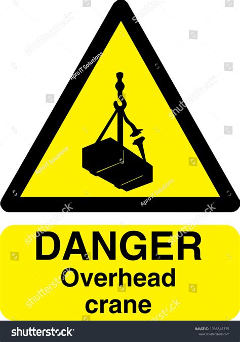 Danger Over Head Crane Sign Board Stock Vector Royalty Free