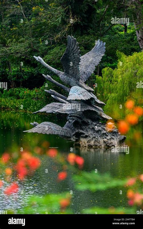 The Flight Of Swans Statue In Swan Lake Singapore Botanic Gardens