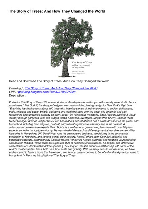 Pdf Read Free The Story Of Trees And How They Changed The World