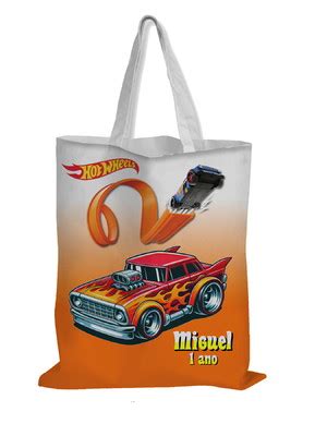 Sacolinha De Tecido Para Festa Hot Wheels Rosa Menina Elo7