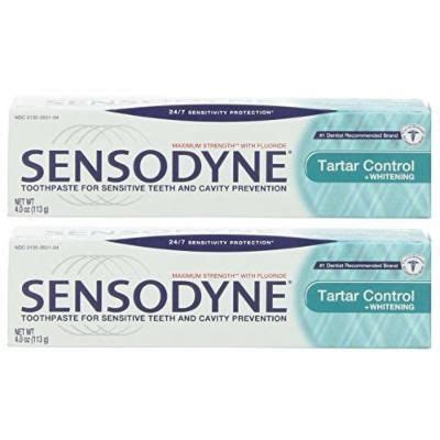 Sensodyne Toothpaste for Sensitive Teeth and Cavity Prevention, Maximum Strength, Tartar Control ...