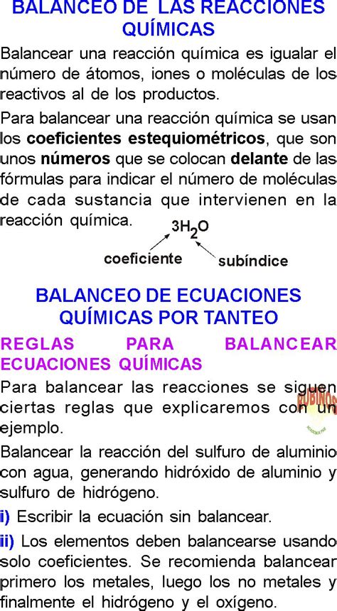 Balance De Ecuaciones QuÍmicas Ejercicios Resueltos Pdf Chimie