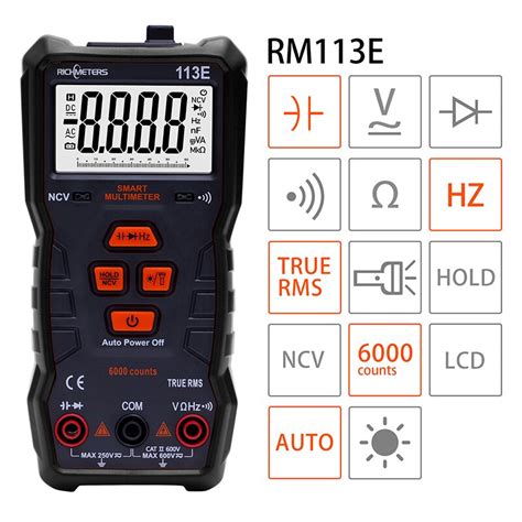 RICHMETERS 113E Digital Multimeter 6000 Counts NCV Grandado