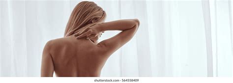 Attractive Naked Woman Standing Back Camera Stock Photo Shutterstock