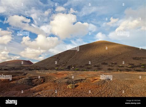 Volcanic Landscape In Lanzarote Island Fields Of Lavatimanfaya