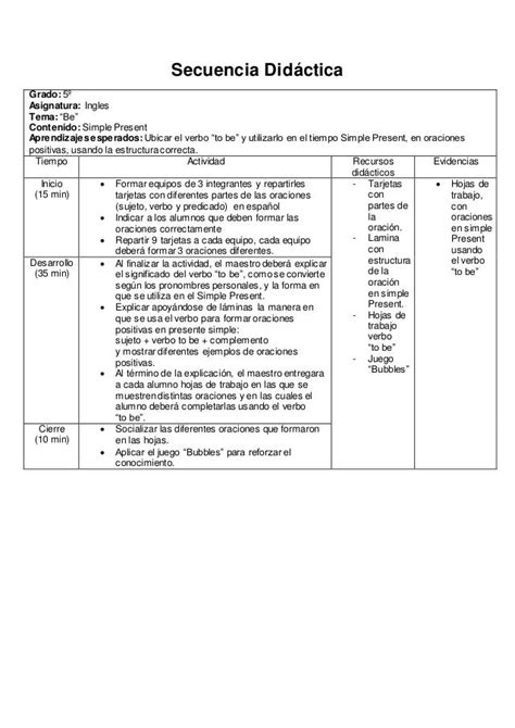 Ejemplo De Una Secuencia Didactica Para Primaria Nuevo Ejemplo I