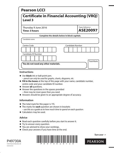 LCCI Certificate in Accounting L3 ASE20097 June 2016 | PDF | Debits And ...