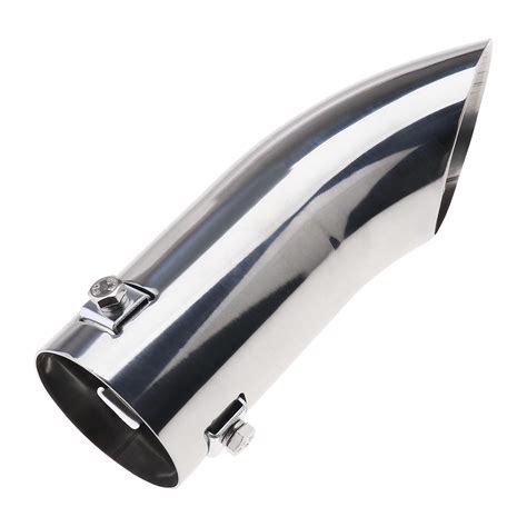 Curved Stainless Steel Blow Down Car Exhaust Tail Pipe Trim Chrome