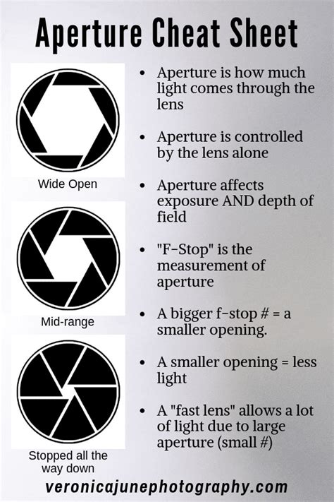 Aperture Cheat Sheet Photography Facts Aperture Photography Photography Lessons