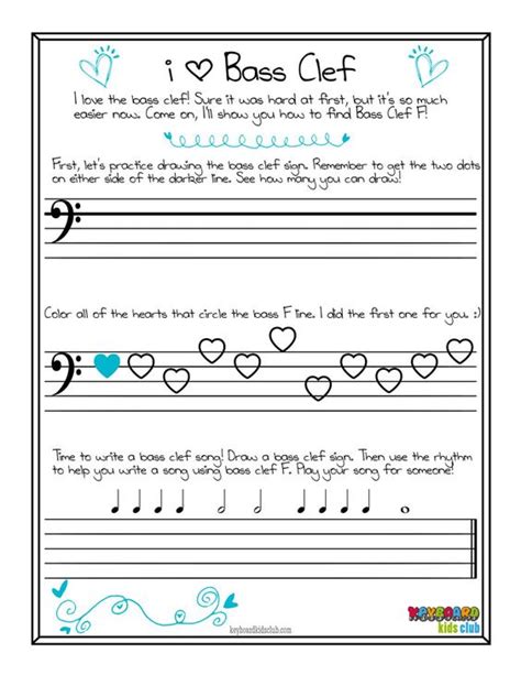 Bass Clef Worksheets Pdf