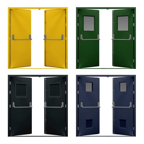 Double Fire Exit Door with Panic Bar | Latham's Steel Doors