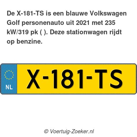 Kenteken X Ts Volkswagen Golf Auto X Ts Voertuig Zoeker Nl