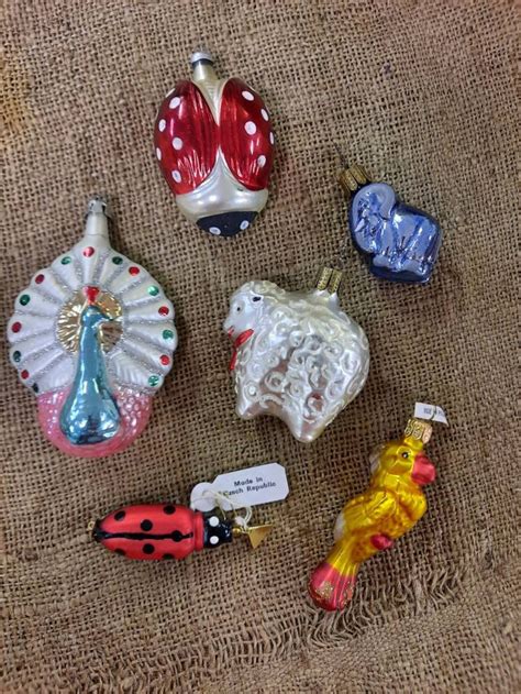 German Hand Blown Glass Ornaments Delicate Christmas Tree Gems