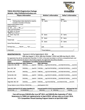 Fillable Online Early Registration Form Fax Email Print Pdffiller