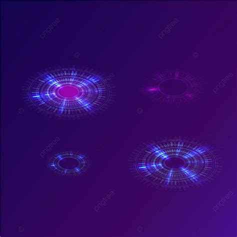 светящиеся синие неоновые кольца футуристический цифровой круг PNG ...