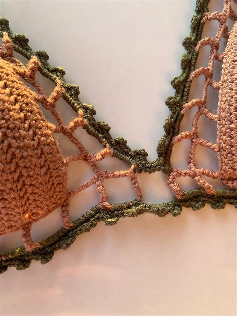 Women Crochet Bikini Set Nude Bikini Top High Cut Swimwear Etsy