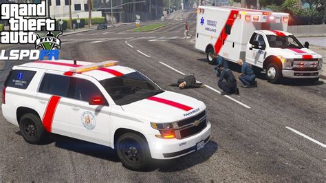 Gta 5 Paramedic Mod Ems Supervisor Chevy Tahoe Fly Car Responding To