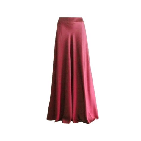 Light Burgundy Maxi Skirt Silk Floor Length Skirt Burgundy Etsy