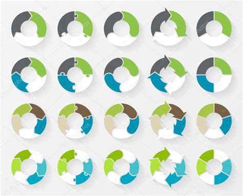 Infografía de flechas de círculo vectorial Plantilla para diagrama de