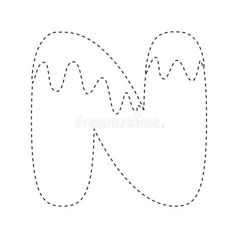 Letter N Tracing Worksheet For Kids Stock Vector Illustration Of