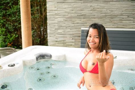 Bikini Model Asian Anny Ai Enhanced Red Orange Topaz Faceai Enhance X Porn Pic