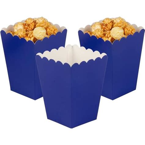 Bo Tes De Pop Corn Bleu Marine Pi Ces Petite Conteneur De Pop Corn