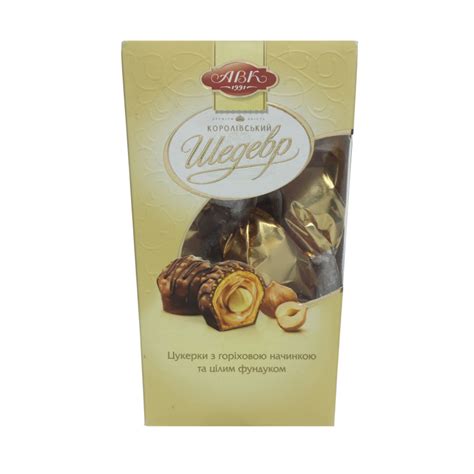 Конфеты с целым фундуком Королевский Шедевр АВК к/у 125г(4823085712929 ...
