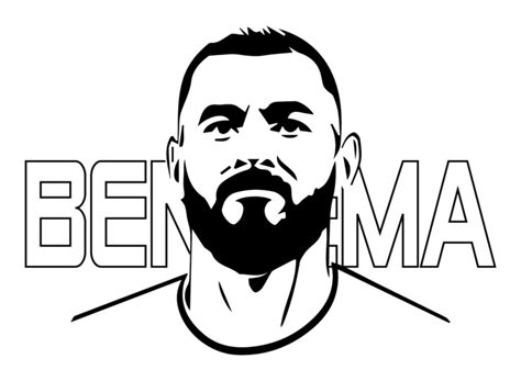 Karim Benzema Para Colorear y Pintar Imágenes Para Dibujar Gratis