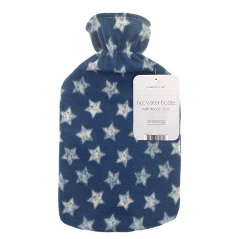 Blue Stars Lightweight Fleece 2L Hot Water Bottle