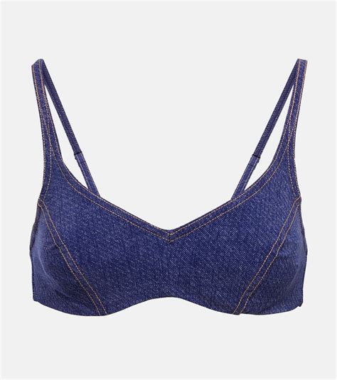 Indi Underwired Bikini Top In Blue Karla Colletto Mytheresa