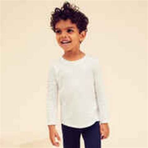 Kids Basic Cotton Long Sleeved T Shirt White Offer At Decathlon