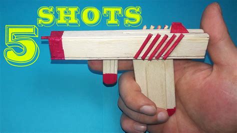 DIY How To Make A Rubber Band Gun Using Popsicle Sticks Toy Weapons