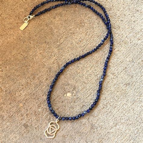 Fine Faceted Lapis Lazuli And Sterling Silver Third Eye Chakra Penda