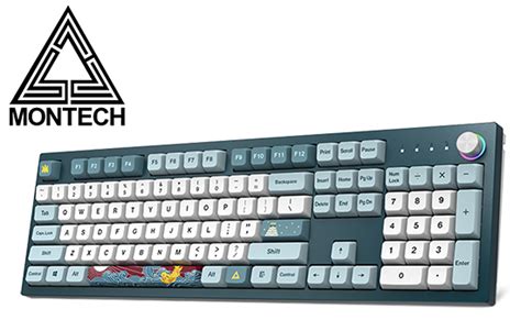 Teclado Mecânico Gamer Montech MKey Freedom RGB Blue Switch Yellow ANSI Full Size Full Hot