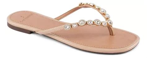 Rasteirinha Feminina Pedraria Nude La Femme Parcelamento Sem Juros