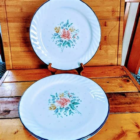 Floral Pattern Corelle Dinner Plates Etsy