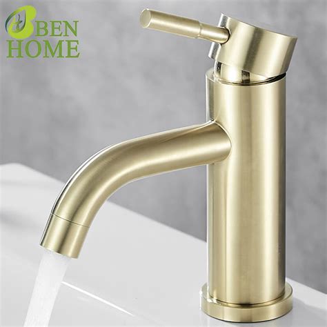 Gold Single Handle Hot Cold Mixing Stainless Steel Traditional Cheap Decore Basin Faucet