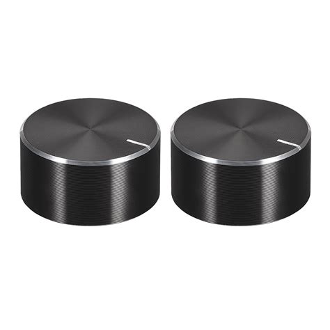 Uxcell 3pcs Potentiometer Knob Knurled Shaft Black Aluminum 6mm Shaft