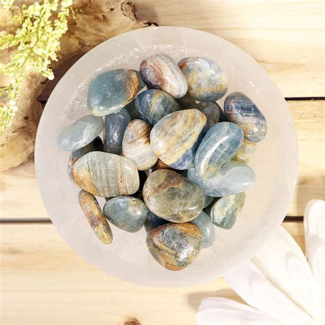 Aquatine Blue Calcite Tumbled Stones Aquatine Blue Calcite Crystal