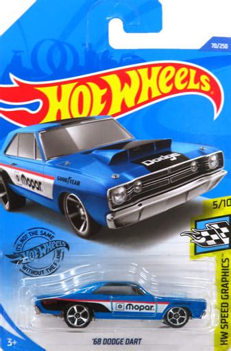 Minicar 1 64 68 DODGE DART Blue X Black X White Hot Wheels HW SPEED GRAPHICS GHF34 Toy