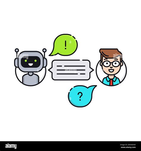 Chatbot Concept Man Chatting With Chat User Ask Robot The