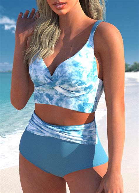 Rotita Criss Cross Dusty Blue Bikini Top Rotita Usd