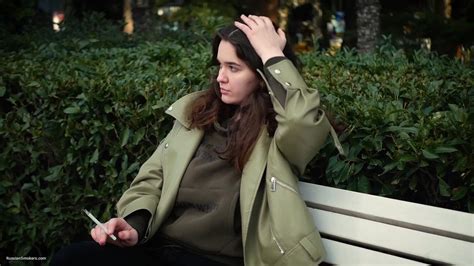 Beautiful Brunette Smoking A Cigarette Photos